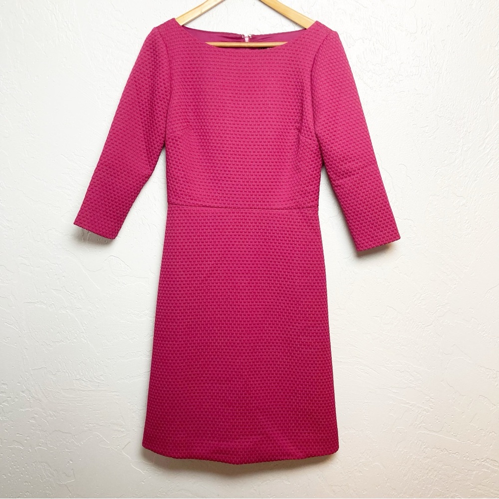 J Crew dress - 3/4 sleeve boat neck Matelasse NWT berry 4T